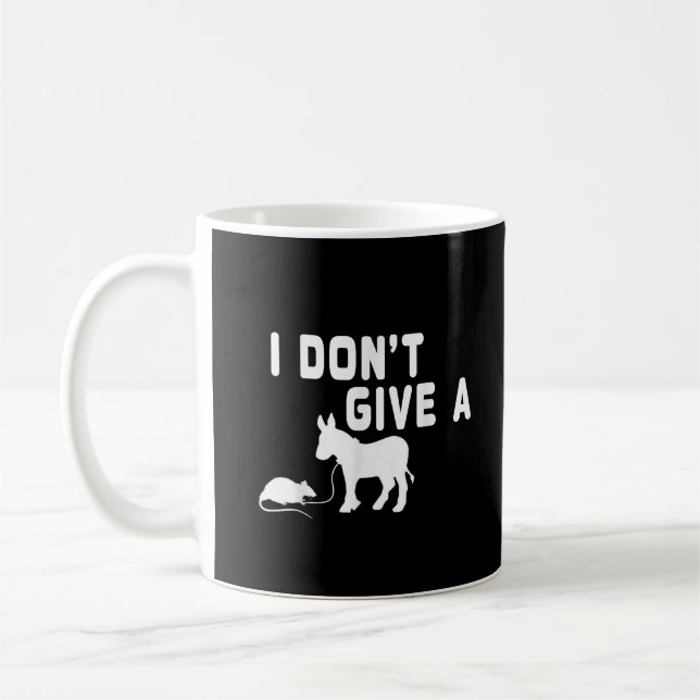 Jag bryr mig inte om en rolig åsna present råtta,  kaffemugg (Vänster)