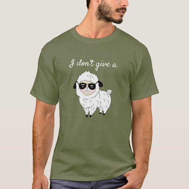 Jag bryr mig inte om ett får Roligt T Shirt (Framsida)