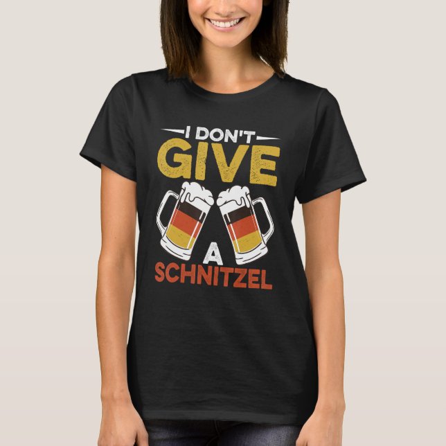 Jag bryr mig inte om SchnitzelWurst Schnitzel Öl T Shirt (Framsida)