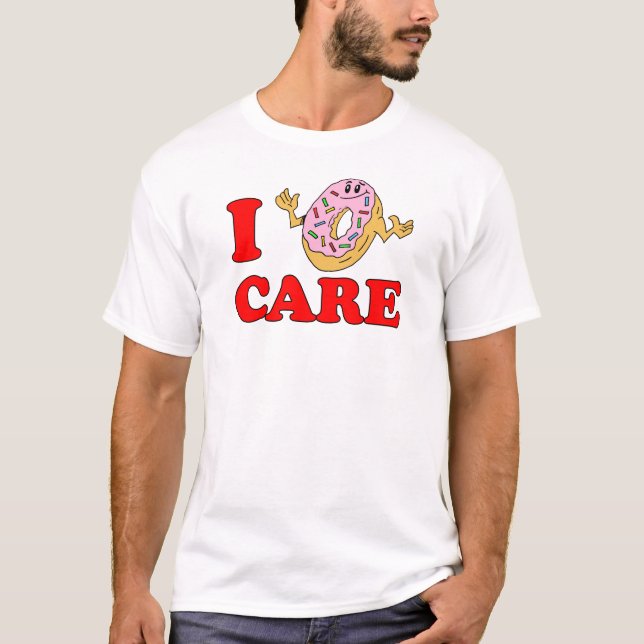 Jag bryr mig inte om Tecknaden Doughnut T Shirt (Framsida)