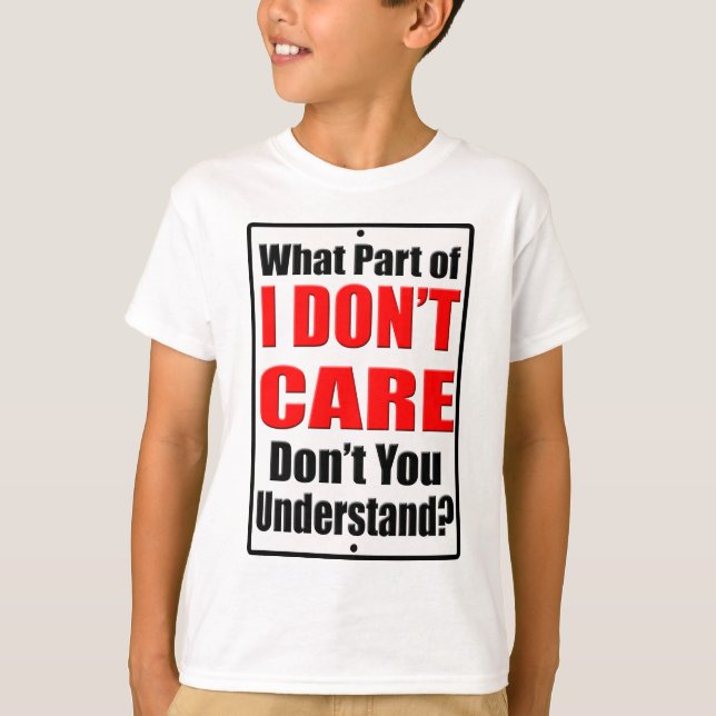 Jag bryr mig inte t-shirt (Framsida)