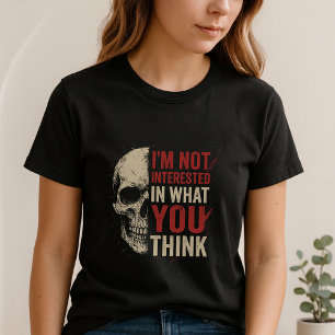 Jag bryr mig inte Tee; Roligt Fet Skalle Uttalande T Shirt