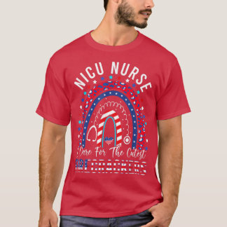 Jag bryr mig om Cutest Firecracker Nicu Nurse 4:e  T Shirt
