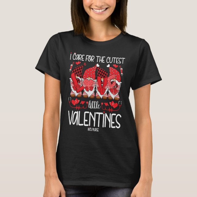 Jag bryr mig om de bästa små Valentineserna Gnomes T Shirt (Framsida)