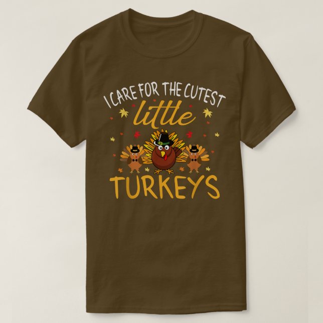Jag bryr mig om Thanksgivingen för kalkoner. T Shirt (Design framsida)