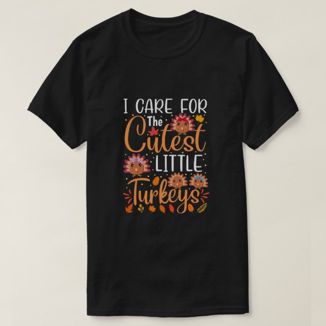 Jag bryr mig om Thanksgivingen för kalkoner. T Shirt (Design framsida)