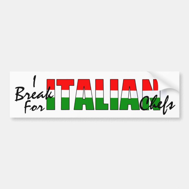 Jag bryter för italienska kockar! bildekal (Framsidan)