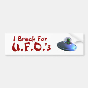 Jag bryter för UFOs (den gulliga) bildekalet Bildekal
