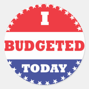 Jag budgeterade i dag runt klistermärke