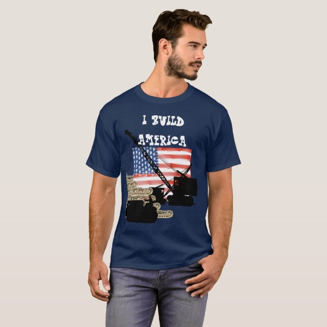 JAG BYGGER AMERIKA SOM ÄR VERKSAMT I INGENJÖR PATR T SHIRT (Hel framsida)