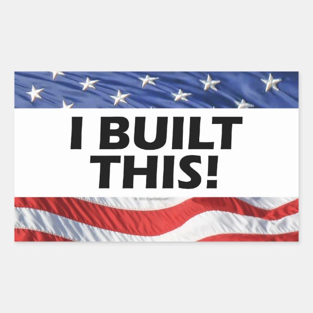 Jag Byggt det här! Rektangulärt Klistermärke (Framsida)