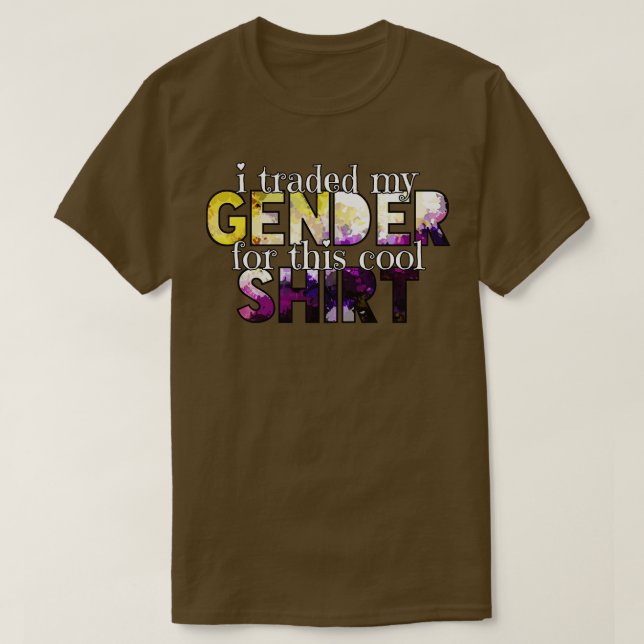 Jag bytte min gender mot den här coolan-skjortan t shirt (Design framsida)