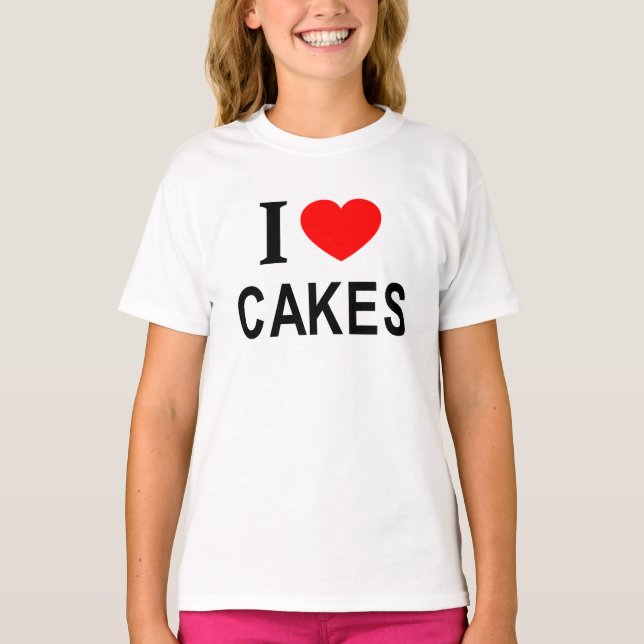 JAG ❤️ CAKES I KÄRLEK CAKES I HEART CAKES T SHIRT (Framsida)