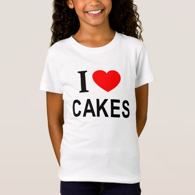 JAG ❤️ CAKES I KÄRLEK CAKES I HEART CAKES T SHIRT (Framsida)