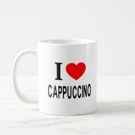 Jag ❤️ CAPPUCCINO JAG ÄLSKAR CAPPUCCINO JAG HJÄRTA Kaffemugg