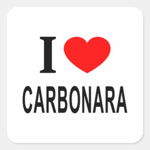 JAG ❤️ CARBONARA I KÄRLEK CARBONARA I HEART CARBON FYRKANTIGT KLISTERMÄRKE