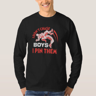Jag chase Boys jag pin dem Wrestling Sport Figh T Shirt