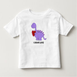 Jag Chews Kärlek! Cute Dinosaur w/ Heart T Shirt