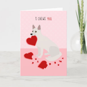 Jag Chews You German Shepherd Valentine Day Helgkort
