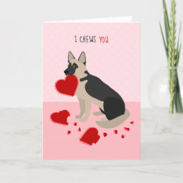 Jag Chews You German Shepherd Valentine Day Helgkort
