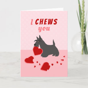 Jag Chews You Scottish Terrier Valentine Day Helgkort