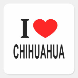 Jag ❤️ CHIHUAHUA JAG ÄLSKAR CHIHUAHUA JAG HJÄRTAT  Fyrkantigt Klistermärke