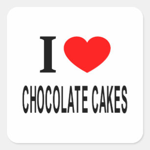 Jag ❤️ CHOKLADKAKOR JAG ÄLSKAR CHOKLADKAKOR JAG HÖ Fyrkantigt Klistermärke