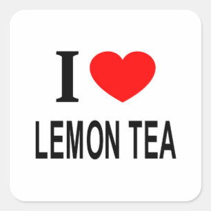 Jag ❤️ CITRONTE Jag älskar citronte Jag älskar CIT Fyrkantigt Klistermärke