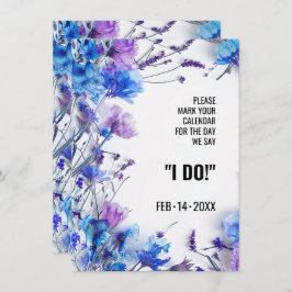 Jag 💍 Cornblommor och Lavender Elegance Spara Datumet