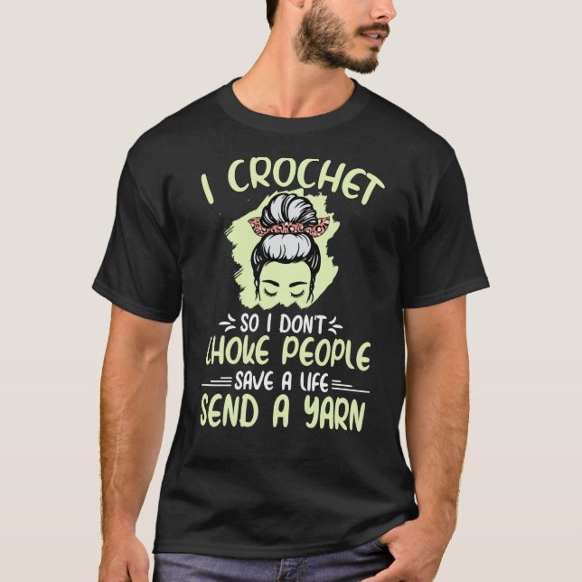 Jag Crochet, så jag väljer inte Farma Mamma Croc T Shirt (Framsida)
