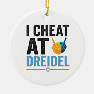 Jag Cvärmeat på Dreidel Funny Jewish Game Helgdag  Julgransprydnad Keramik