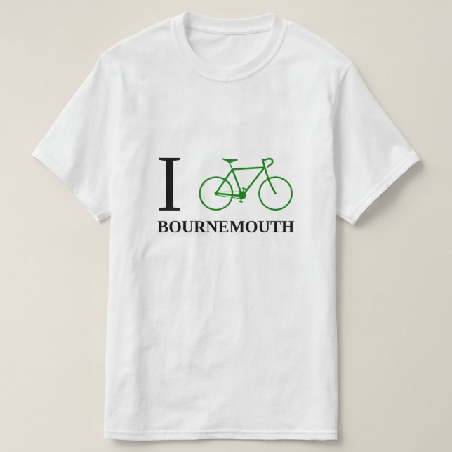 Jag cyklar BOURNEMOUTH (den gröna cykelsymbolen) T-shirt (Design framsida)