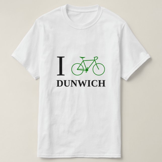 Jag cyklar DUNWICH (den gröna cykelsymbolen) Tee Shirt (Design framsida)