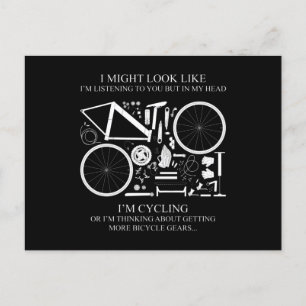 Jag cyklar eller funderar på presenter till cykelä vykort