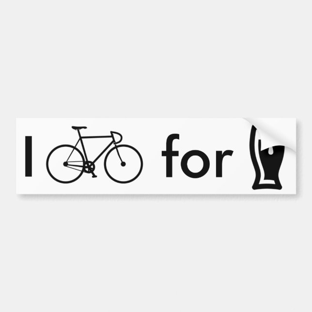 Jag cyklar för ölbildekal bildekal (Framsidan)