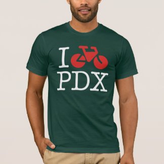 Jag cyklar PDX-mörkT-tröja Tee Shirt