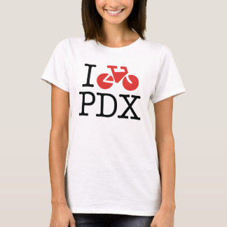 Jag cyklar Portland kvinna skjorta T-shirt