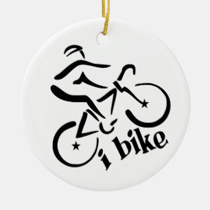 JAG CYKLAR prydnaden, skräddarsy Julgransprydnad Keramik