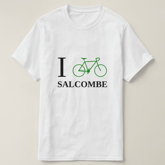 Jag cyklar SALCOMBE (den gröna cykelsymbolen) T Shirt (Design framsida)