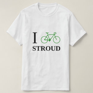 Jag cyklar STROUD (den gröna cykelsymbolen) T-shirt