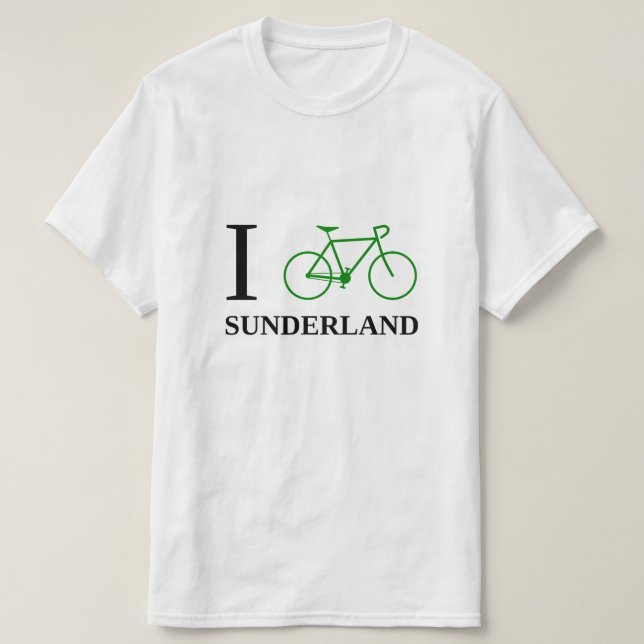 Jag cyklar SUNDERLAND (den gröna cykelsymbolen) T Shirt (Design framsida)