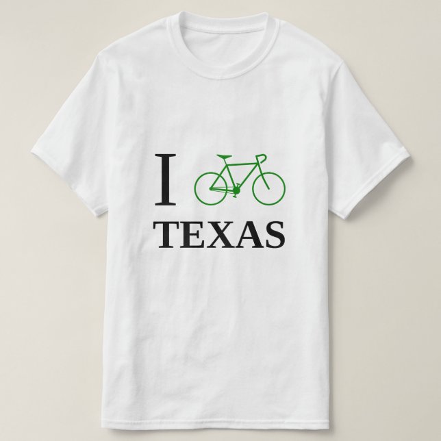Jag cyklar TEXAS (den gröna cykelsymbolen) T Shirt (Design framsida)
