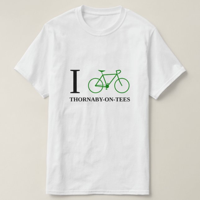 Jag cyklar THORNABY-ON-TEES (den gröna Tee (Design framsida)