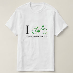 Jag cyklar TYNE OCH HA PÅ SIG (den gröna Tee Shirt
