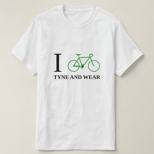 Jag cyklar TYNE OCH HA PÅ SIG (den gröna Tee Shirt (Design framsida)
