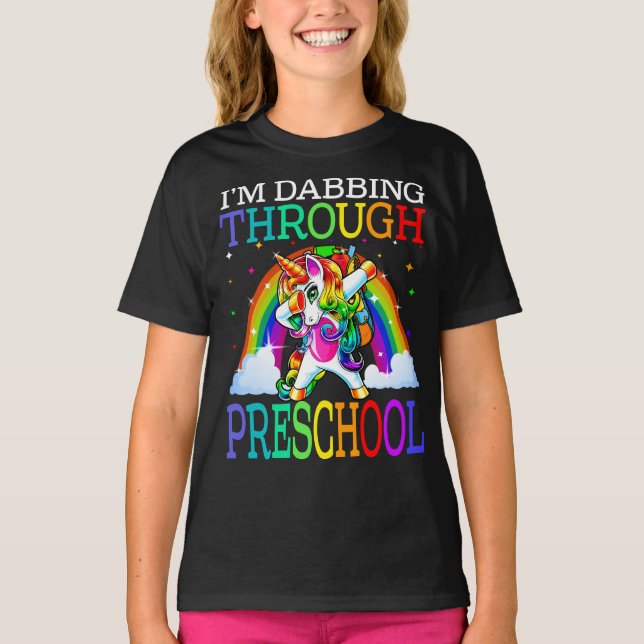 Jag dansar genom Preschool Unicorn T Shirt (Framsida)