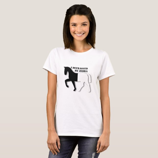 Jag defragged min sebra tee shirt (Hel framsida)