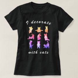 Jag dekorerar med Cats Funny Rainbow Cat Clip Art T Shirt