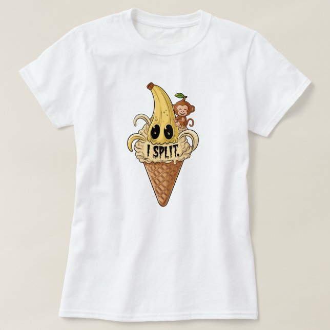Jag delade, söt bananskrik t shirt (Design framsida)