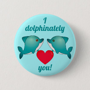 Jag delfiniserar kärlek dig [kawaii delphin para] knapp